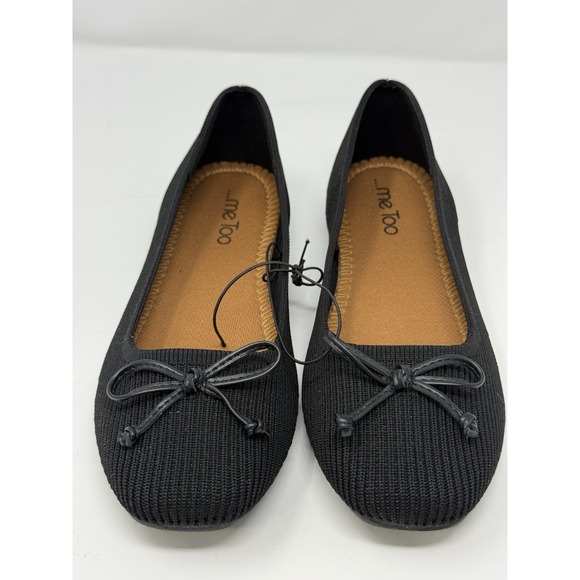 me too Shoes - Womens Me Too Black Textile Casual Comfort Slip On Ballet Flats Size 8M